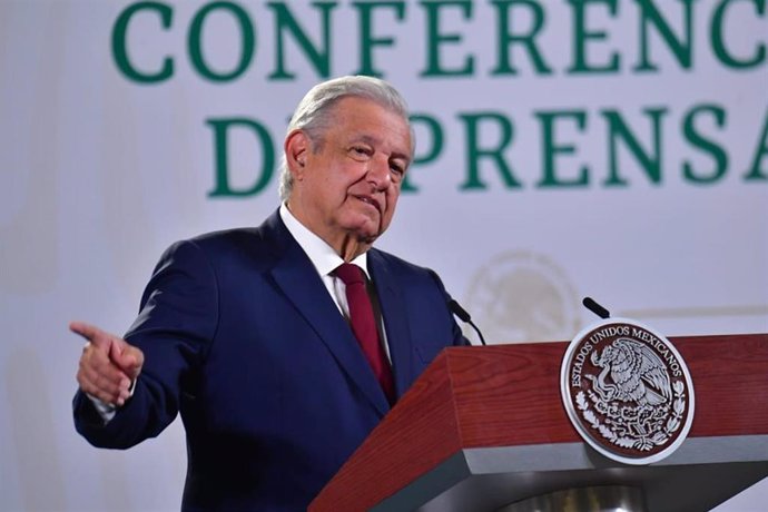 El presidente de México, Andres Manuel Lopez Obrador, durante su rueda de prensa diaria