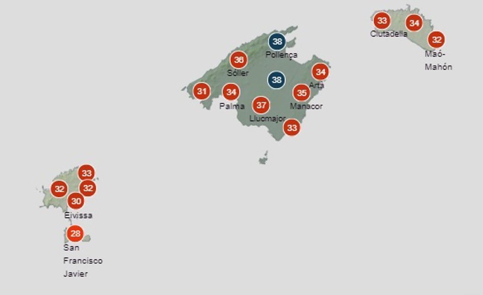 Predicción meteorológica para este sábado, 14 de agosto, en Baleares: sigue el calor sofocante