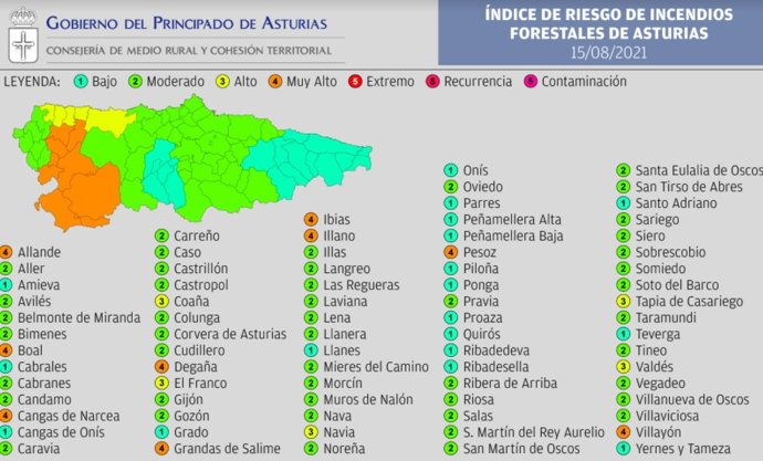 Indice de riesgo por incendios forestales