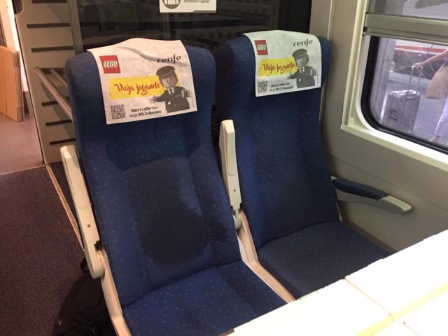 Restos de sudor en un asiento del tren que registró la incidencia este viernes.