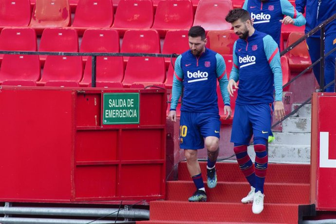 Archivo - Arxiu -  Leo Messi i Gerard Piqué amb el FC Barcelona