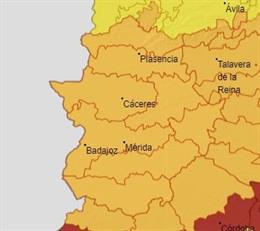 Archivo - Avisos por calor en Extremadura.