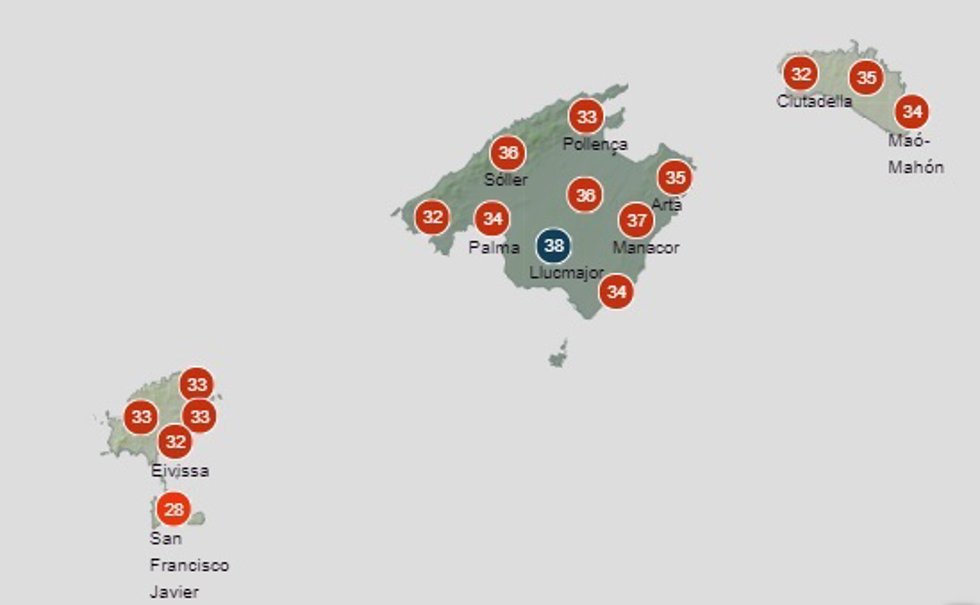 Predicción meteorológica para hoy domingo, 15 de agosto, en Baleares: predominio del sol y altas temperaturas