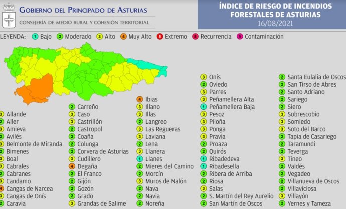 Indice de riesgo de incendios forestales