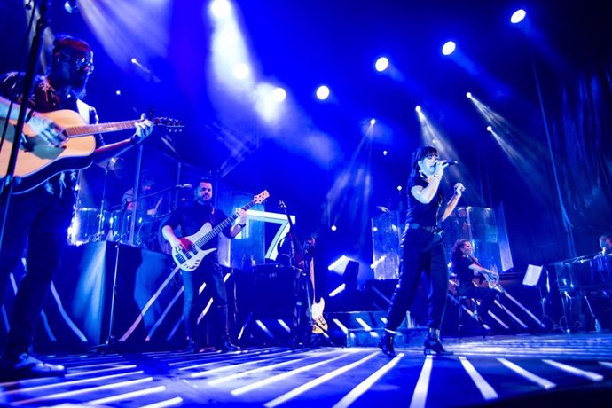 La cantante Vanesa Martín durante su concierto en la capital.