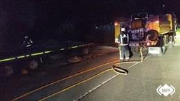 Incendio de un remolque en Morcín