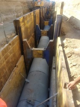 Obras del tramo final del colector de La Cistérniga.