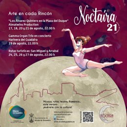 Cartel de Noctaíra, actividad cultural organizada por el Ayuntamiento de Alcalá de Guadaíra (Sevilla).