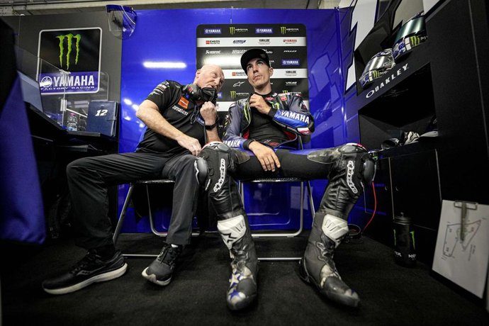 Maverick Viñales en el 'box' de Yamaha durante el Gran Premio de Estiria 2021