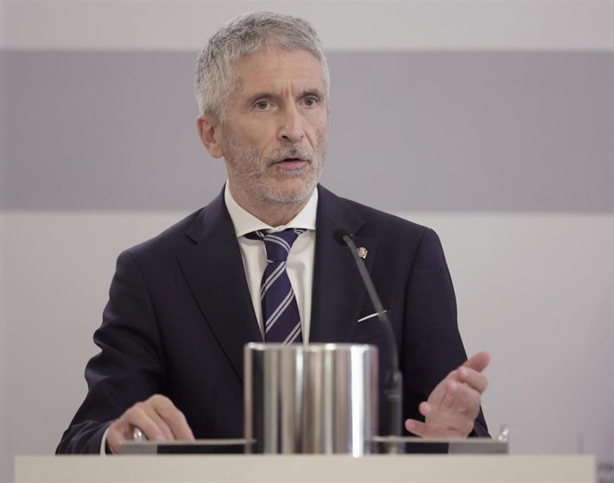 El ministro de Interior, Fernando Grande-Marlaska, comparece en rueda de prensa el pasado mes de julio