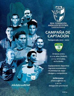 Campaña de captación de árbitros de fútbol.