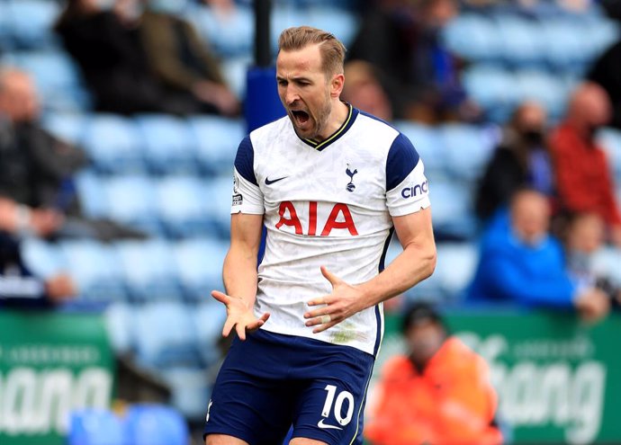 Archivo - 23 May 2021, United Kingdom, Leicester: Tottenham Hotspur's Harry Kane celebrates scoring his side's first goal during the English Premier League soccer match between Leicester City and Tottenham Hotspur at the King Power Stadium. Photo: Mike 