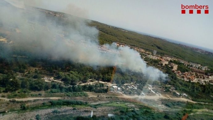 Incendio forestal en el barrio de Sant Salvador de Tarragona.