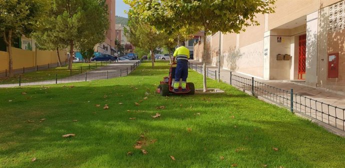 Trabajos de limpieza y mantenimiento de parques y jardines en Jaén.
