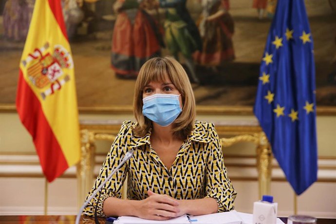 La ministra de Educación y Formación Profesional, Pilar Alegría, preside la Conferencia Sectorial de Educación en la sede ministerial, a 21 de julio de 2021, en Madrid (España). Alegría ha presentado hoy a los consejeros autonómicos del ramo el anteproy