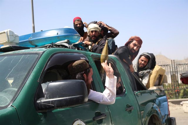 Milicianos talibán en Kabul, Afganistán