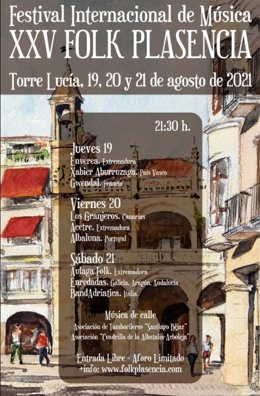 El Festival de Música Folk de Plasencia regresa del 19 al 21 de agosto para celebrar su 25 aniversario