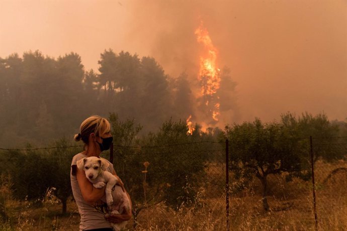 Incendios en la isla de Eubea, Grecia.