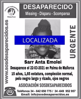 Localizan a una menor desaparecida desde marzo en Palma