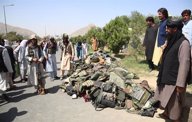 Milicianos talibán en Kabul, Afganistán.