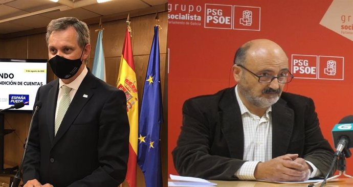El delegado del Gobierno, José Miñones (der), y el secretario de Organización del PSdeG, José Antonio Quiroga