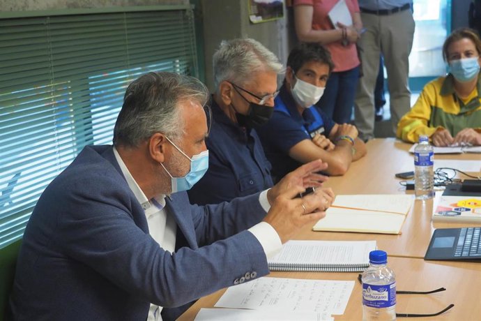 El presidente de Canarias, Ángel Víctor Torres, este miércoles durante una rueda de prensa en La Palma