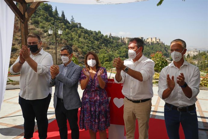 Ricardo Rosas, Félix Bolaños, Adriana Lastra, Juan Espadas y Ander Gil, en La Chumbera