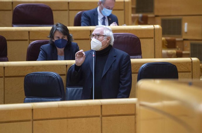 Archivo - El ministro de Universidades, Manuel Castells, durante una sesión de control al Gobierno en el Senado.