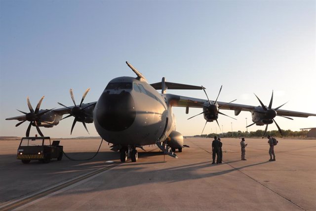 El avión A400M de las Fuerzas Armadas que participa en la evacuación de españoles de Afganistán