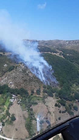 Incendio declarado en Tarifa este miércoles.