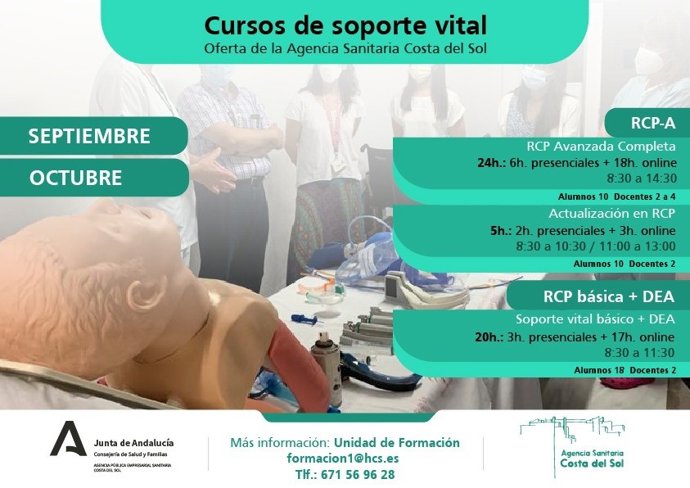 La Agencia Sanitaria Costa del Sol planifica distintos cursos de soporte vital en septiembre y octubre