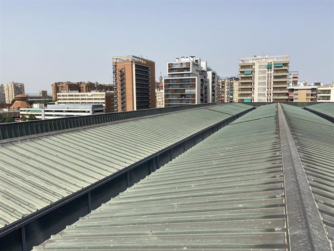 El Ayuntamiento de Zaragoza encara la recta final de las obras de emergencia para reparar las cubiertas del Auditorio.