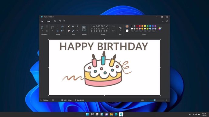 Paint en modo oscuro para Windows 11.