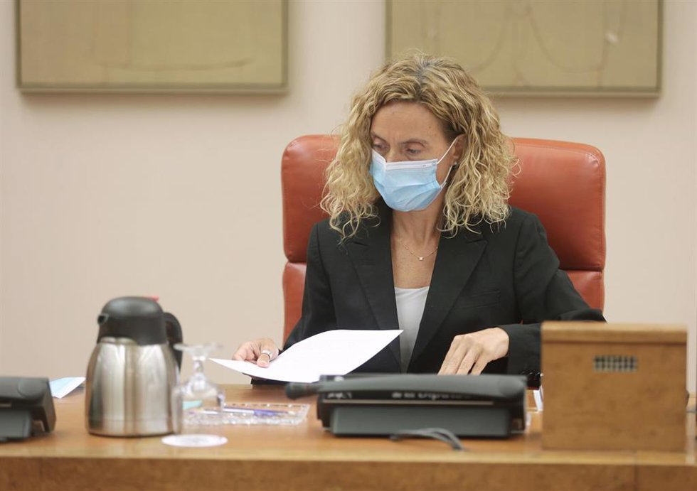 La presidenta del Congreso de los Diputados, Meritxell Batet, en una reunión de la Diputación Permanente