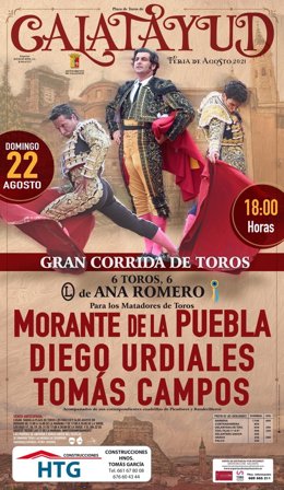 Cartel anunciador de la corrida de toros de Calatayud.