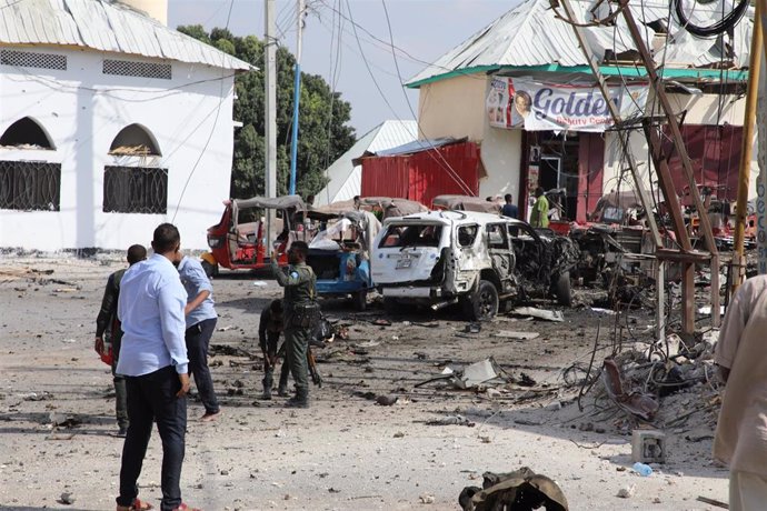 Imagen de archivo de un atentado con coche bomba en Mogadiscio, Somalia