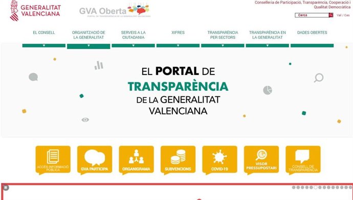 Web del portal de transparencia
