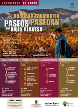 Cuadrilla de Laguardia -Rioja Alavesa organiza cuatro 'Paseos en otoño' entre sus municipios