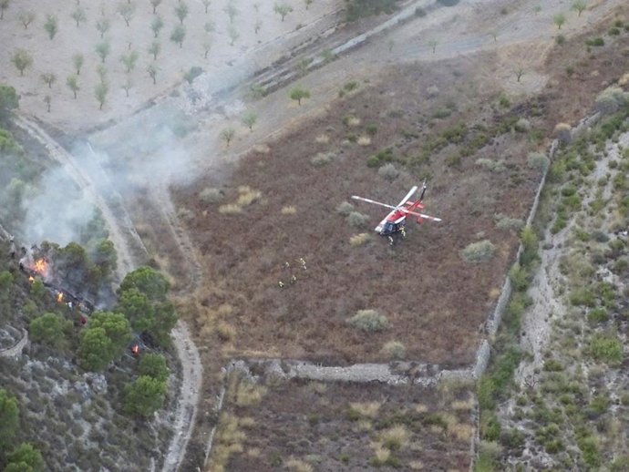 Imagen áerea de la zona tomada por el helicóptero de vigilancia y coordinación del Plan Infomur (Acovi)