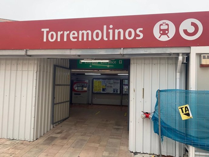 Estación en obras del Cercanías de Torremolinos (Málaga) para hacerla accesible