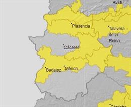 Archivo - Avisos amarillos por altas temperaturas en Extremadura.