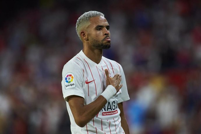 Youssef En-Nesyri, delantero del Sevilla FC, celebra un gol ante el Rayo Vallecano en la primera jornada de Liga