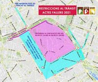La circulación de vehículos se restringirá en el centro de València del 2 al 6 de septiembre por los actos falleros