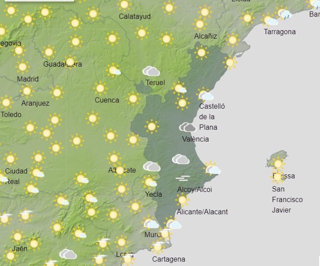 El tiempo en la Comunitat Valenciana.