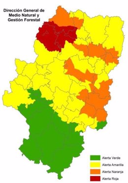 Alerta roja en Aragón por peligro de incendios forestales en zonas del Prepirineo y el Somontano occidental.