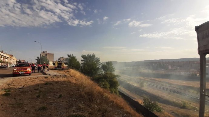 Terrenos de Adif afectados por el fuego en Cuenca.