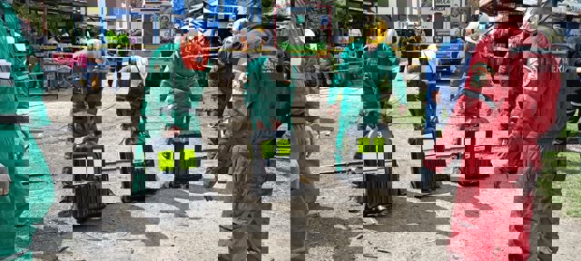 Equipos de salvamento.