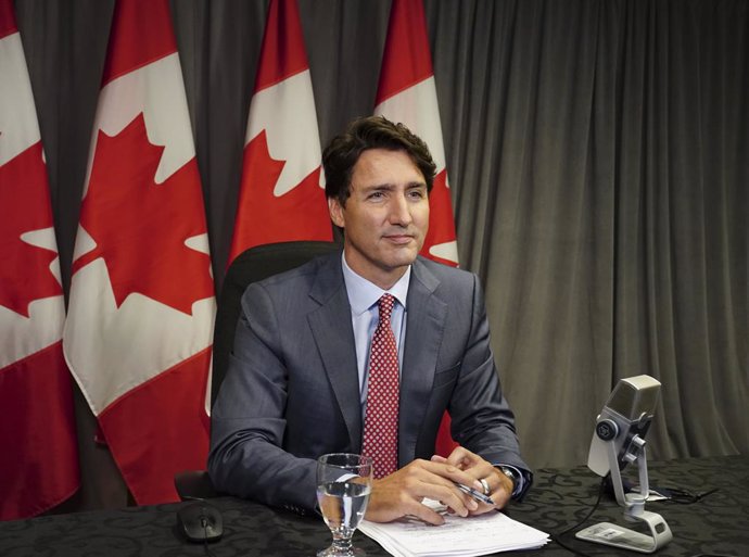 24 August 2021, Canada, Hamilton: Justin Trudeau, Prime Minister of Canada, takes part in a virtual G-7 meeting on the ongoing crisis in Afghanistan. Photo: Sean Kilpatrick/The Canadian Press via ZUMA/dpa
