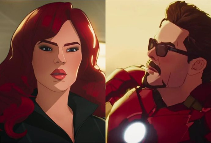 Viuda Negra y Tony Stark en What if...?