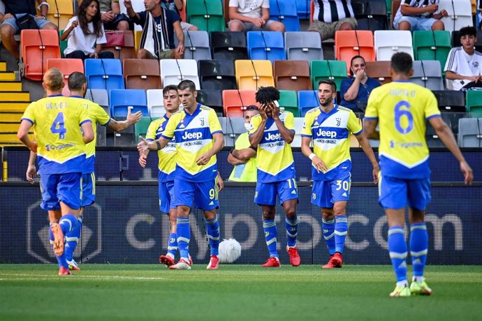 Jugadores de la Juventus celebran un gol ante el Udinese 